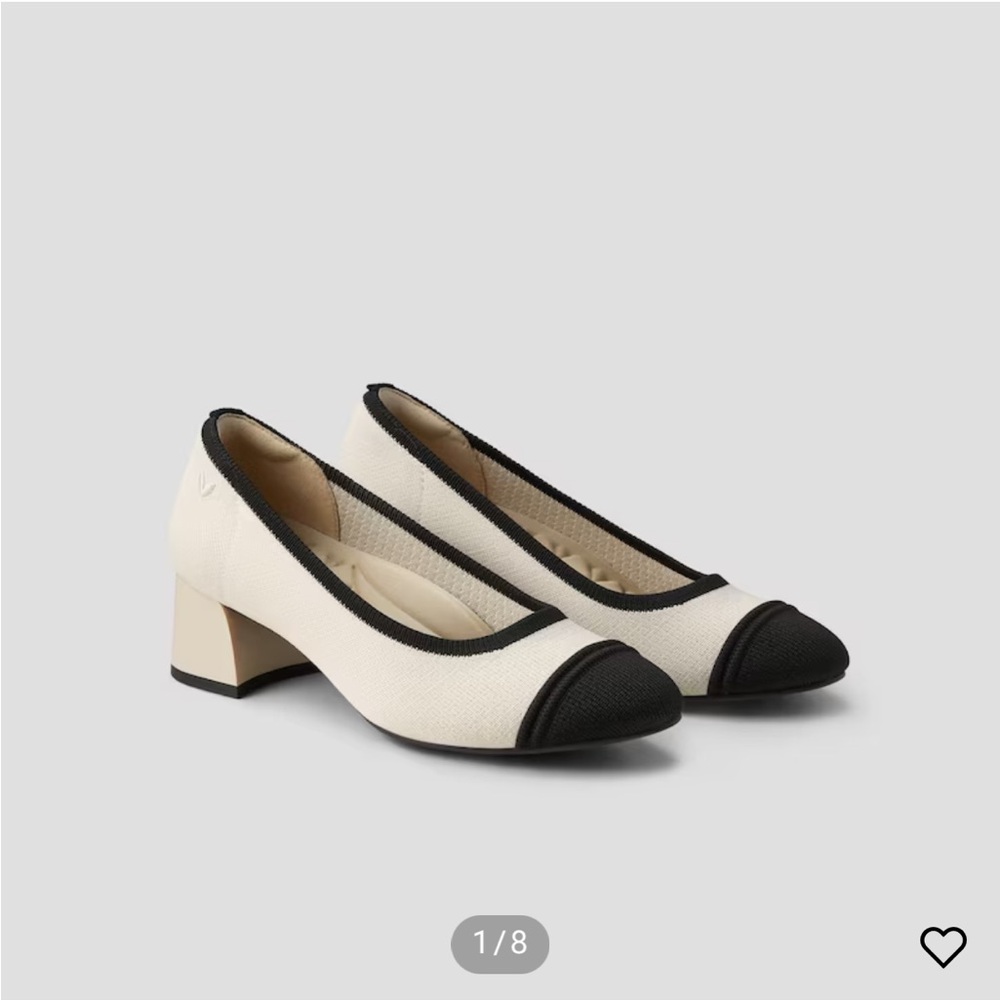 Elegant Black and White Women's Block Heel Shoes. Never worn.